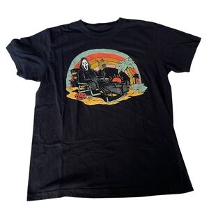 Ghost Face Ghostface L Large Graphic T Tee T-Shirt Black Cotton